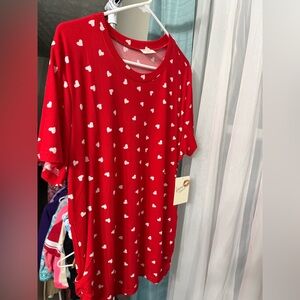 Red Heart Patterned Dress